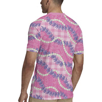 Pink Hawaii Palaka Honohono Pikake Rugby Jersey Hawaiian Orchid Lei Polynesian Pattern LT14 - Polynesian Pride