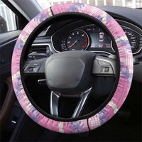 Pink Hawaii Palaka Honohono Pikake Steering Wheel Cover Hawaiian Orchid Lei Polynesian Pattern LT14 - Polynesian Pride