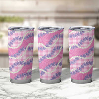 Pink Hawaii Palaka Honohono Pikake Tumbler Cup Hawaiian Orchid Lei Polynesian Pattern - Polynesian Pride