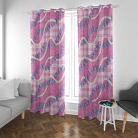 Pink Hawaii Palaka Honohono Pikake Window Curtain Hawaiian Orchid Lei Polynesian Pattern - Polynesian Pride
