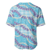 Blue Hawaii Palaka Honohono Pikake Baseball Jersey Hawaiian Orchid Lei Polynesian Pattern LT14 - Polynesian Pride