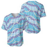 Blue Hawaii Palaka Honohono Pikake Baseball Jersey Hawaiian Orchid Lei Polynesian Pattern LT14 - Polynesian Pride