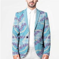 Blue Hawaii Palaka Honohono Pikake Blazer Hawaiian Orchid Lei Polynesian Pattern - Polynesian Pride