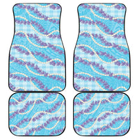 Blue Hawaii Palaka Honohono Pikake Car Mats Hawaiian Orchid Lei Polynesian Pattern - Polynesian Pride