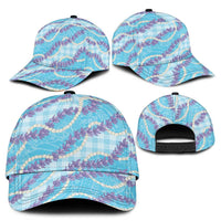 Blue Hawaii Palaka Honohono Pikake Classic Cap Hawaiian Orchid Lei Polynesian Pattern LT14 - Polynesian Pride