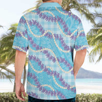 Blue Hawaii Palaka Honohono Pikake Hawaiian Shirt Hawaiian Orchid Lei Polynesian Pattern LT14 - Polynesian Pride