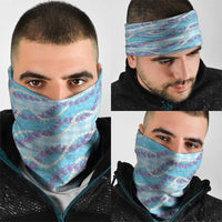 Blue Hawaii Palaka Honohono Pikake Neck Gaiter Hawaiian Orchid Lei Polynesian Pattern - Polynesian Pride