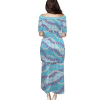 Blue Hawaii Palaka Honohono Pikake Puletasi Hawaiian Orchid Lei Polynesian Pattern LT14 - Polynesian Pride