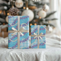 Blue Hawaii Palaka Honohono Pikake Wrapping Paper Hawaiian Orchid Lei Polynesian Pattern LT14 - Polynesian Pride