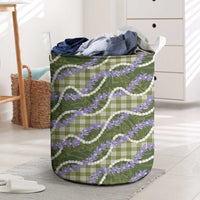 Green Hawaii Palaka Honohono Pikake Laundry Basket Hawaiian Orchid Lei Polynesian Pattern LT14 Green - Polynesian Pride