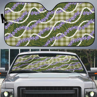 Green Hawaii Palaka Honohono Pikake Auto Sun Shade Hawaiian Orchid Lei Polynesian Pattern - Polynesian Pride
