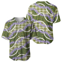 Green Hawaii Palaka Honohono Pikake Baseball Jersey Hawaiian Orchid Lei Polynesian Pattern LT14 - Polynesian Pride
