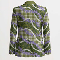 Green Hawaii Palaka Honohono Pikake Blazer Hawaiian Orchid Lei Polynesian Pattern - Polynesian Pride
