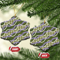 Green Hawaii Palaka Honohono Pikake Ceramic Ornament Hawaiian Orchid Lei Polynesian Pattern - Polynesian Pride