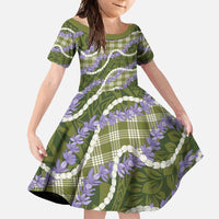Green Hawaii Palaka Honohono Pikake Family Matching Mermaid Dress and Hawaiian Shirt Hawaiian Orchid Lei Polynesian Pattern - Polynesian Pride