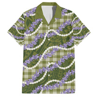 Green Hawaii Palaka Honohono Pikake Family Matching Tank Maxi Dress and Hawaiian Shirt Hawaiian Orchid Lei Polynesian Pattern - Polynesian Pride