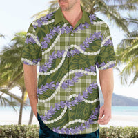 Green Hawaii Palaka Honohono Pikake Hawaiian Shirt Hawaiian Orchid Lei Polynesian Pattern LT14 - Polynesian Pride