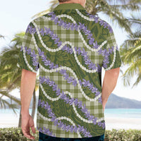 Green Hawaii Palaka Honohono Pikake Hawaiian Shirt Hawaiian Orchid Lei Polynesian Pattern LT14 - Polynesian Pride