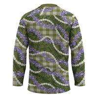 Green Hawaii Palaka Honohono Pikake Hockey Jersey Hawaiian Orchid Lei Polynesian Pattern LT14 - Polynesian Pride