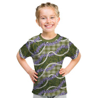 Green Hawaii Palaka Honohono Pikake Kid T Shirt Hawaiian Orchid Lei Polynesian Pattern LT14 Green - Polynesian Pride
