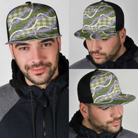 Green Hawaii Palaka Honohono Pikake Mesh Trucker Cap Hawaiian Orchid Lei Polynesian Pattern LT14 - Polynesian Pride
