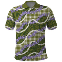 Green Hawaii Palaka Honohono Pikake Polo Shirt Hawaiian Orchid Lei Polynesian Pattern LT14 Green - Polynesian Pride
