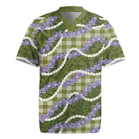 Green Hawaii Palaka Honohono Pikake Rugby Jersey Hawaiian Orchid Lei Polynesian Pattern LT14 Green - Polynesian Pride
