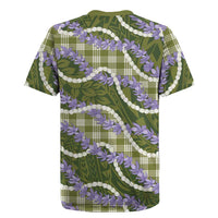 Green Hawaii Palaka Honohono Pikake Rugby Jersey Hawaiian Orchid Lei Polynesian Pattern LT14 - Polynesian Pride