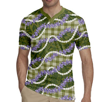 Green Hawaii Palaka Honohono Pikake Rugby Jersey Hawaiian Orchid Lei Polynesian Pattern LT14 - Polynesian Pride