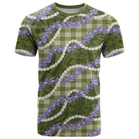 Green Hawaii Palaka Honohono Pikake T Shirt Hawaiian Orchid Lei Polynesian Pattern LT14 Green - Polynesian Pride