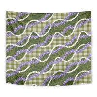 Green Hawaii Palaka Honohono Pikake Tapestry Hawaiian Orchid Lei Polynesian Pattern - Polynesian Pride
