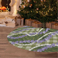Green Hawaii Palaka Honohono Pikake Tree Skirt Hawaiian Orchid Lei Polynesian Pattern - Polynesian Pride