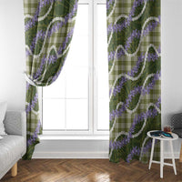 Green Hawaii Palaka Honohono Pikake Window Curtain Hawaiian Orchid Lei Polynesian Pattern - Polynesian Pride