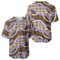 Brown Hawaii Palaka Honohono Pikake Baseball Jersey Hawaiian Orchid Lei Polynesian Pattern LT14 - Polynesian Pride