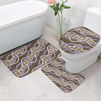 Brown Hawaii Palaka Honohono Pikake Bathroom Set Hawaiian Orchid Lei Polynesian Pattern - Polynesian Pride