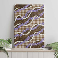 Brown Hawaii Palaka Honohono Pikake Canvas Wall Art Hawaiian Orchid Lei Polynesian Pattern - Polynesian Pride