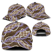 Brown Hawaii Palaka Honohono Pikake Classic Cap Hawaiian Orchid Lei Polynesian Pattern - Polynesian Pride