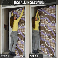 Brown Hawaii Palaka Honohono Pikake Door Cover Hawaiian Orchid Lei Polynesian Pattern - Polynesian Pride