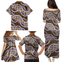 Brown Hawaii Palaka Honohono Pikake Family Matching Puletasi and Hawaiian Shirt Hawaiian Orchid Lei Polynesian Pattern - Polynesian Pride