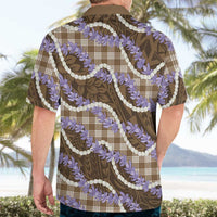 Brown Hawaii Palaka Honohono Pikake Hawaiian Shirt Hawaiian Orchid Lei Polynesian Pattern LT14 - Polynesian Pride