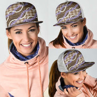 Brown Hawaii Palaka Honohono Pikake Mesh Trucker Cap Hawaiian Orchid Lei Polynesian Pattern LT14 - Polynesian Pride