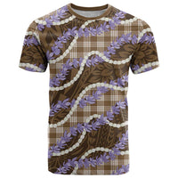 Brown Hawaii Palaka Honohono Pikake T Shirt Hawaiian Orchid Lei Polynesian Pattern LT14 Brown - Polynesian Pride