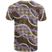 Brown Hawaii Palaka Honohono Pikake T Shirt Hawaiian Orchid Lei Polynesian Pattern LT14 - Polynesian Pride