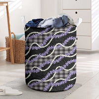 Black Hawaii Palaka Honohono Pikake Laundry Basket Hawaiian Orchid Lei Polynesian Pattern LT14 Black - Polynesian Pride