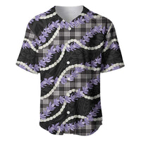 Black Hawaii Palaka Honohono Pikake Baseball Jersey Hawaiian Orchid Lei Polynesian Pattern LT14 Black - Polynesian Pride