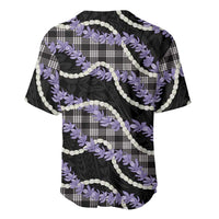 Black Hawaii Palaka Honohono Pikake Baseball Jersey Hawaiian Orchid Lei Polynesian Pattern LT14 - Polynesian Pride