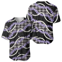 Black Hawaii Palaka Honohono Pikake Baseball Jersey Hawaiian Orchid Lei Polynesian Pattern LT14 - Polynesian Pride