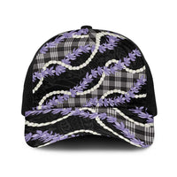Black Hawaii Palaka Honohono Pikake Baseball Net Cap Hawaiian Orchid Lei Polynesian Pattern LT14 One Size Black Black - Polynesian Pride