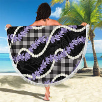 Black Hawaii Palaka Honohono Pikake Beach Blanket Hawaiian Orchid Lei Polynesian Pattern - Polynesian Pride