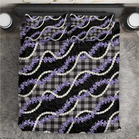 Black Hawaii Palaka Honohono Pikake Bedding Set Hawaiian Orchid Lei Polynesian Pattern - Polynesian Pride